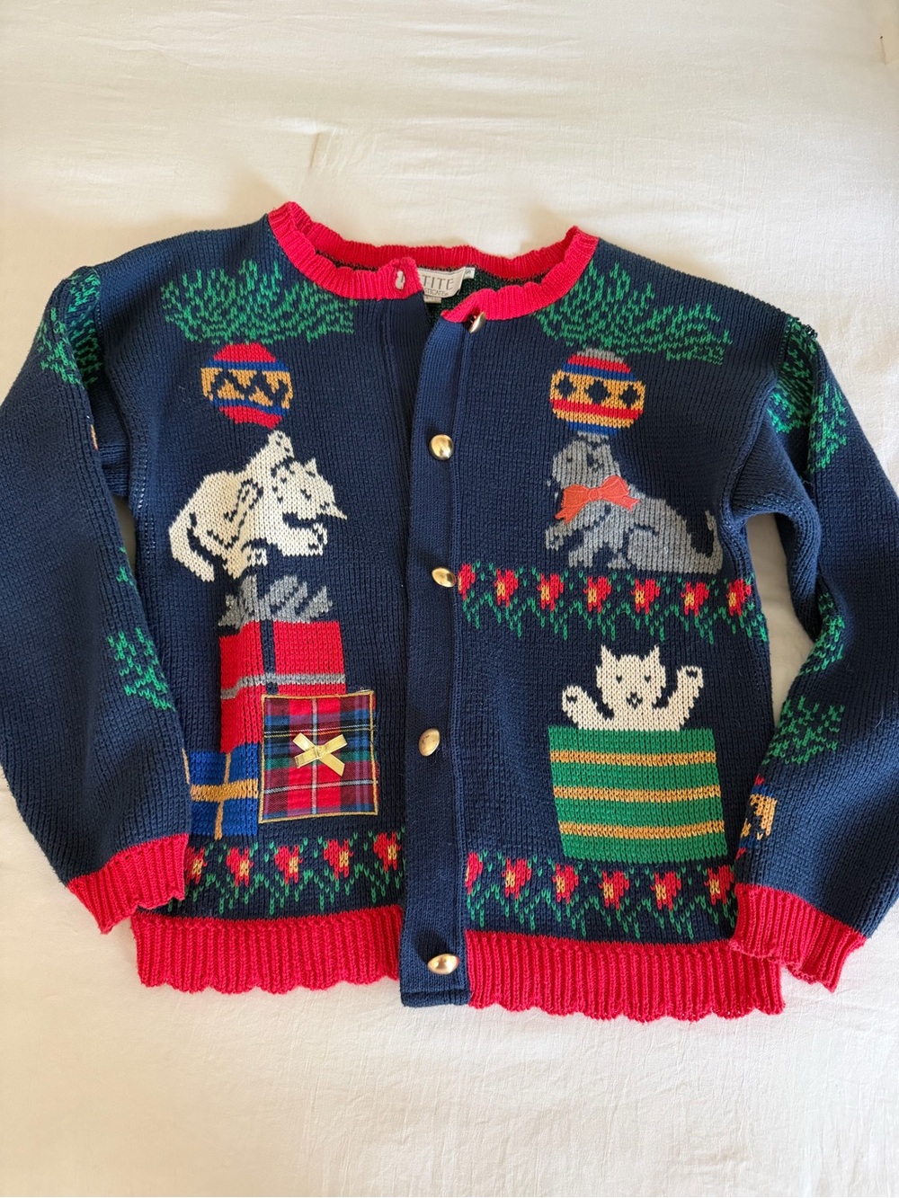 Vintage cat Christmas sweater